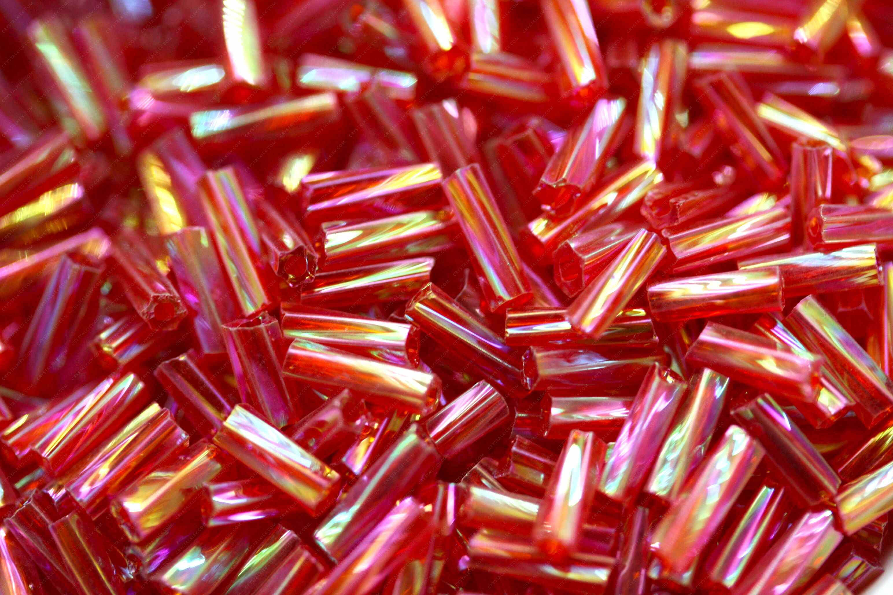 Стеклярус Lt. Siam AB кручений 6.0mm